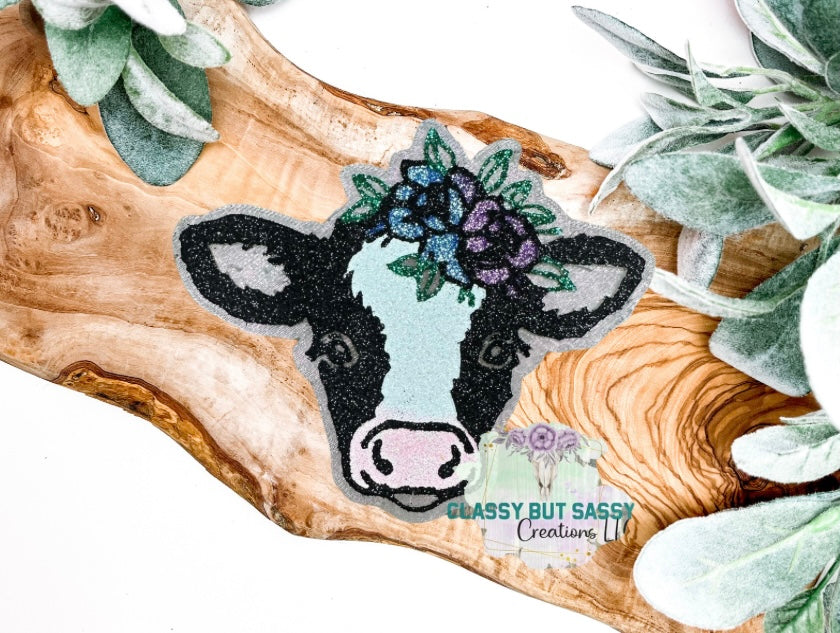 Floral Baby Cow Head