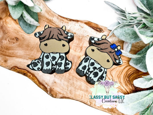 Boy & Girl Cow Vent Clips Cow Print