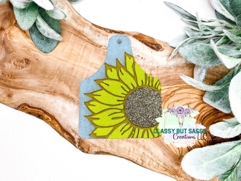 Sunflower Cow Tag