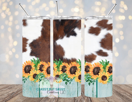 Cow Hide & Sunflowers